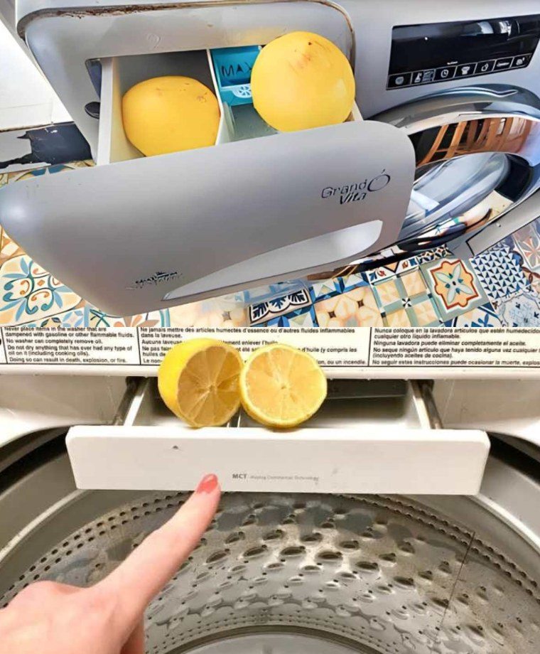 Put 2 lemons in the washing machine tub: you’ve never had so much laundry before