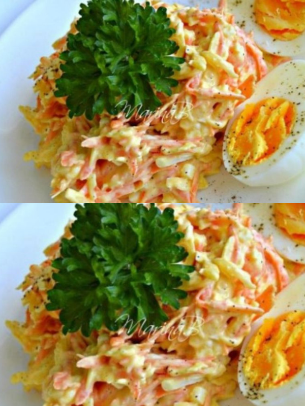 French salad with carrots and cheese – cook more!