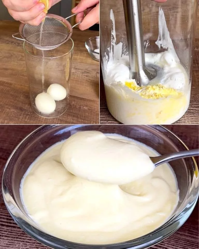 Mayonnaise with hard-boiled eggs (no raw eggs required!).