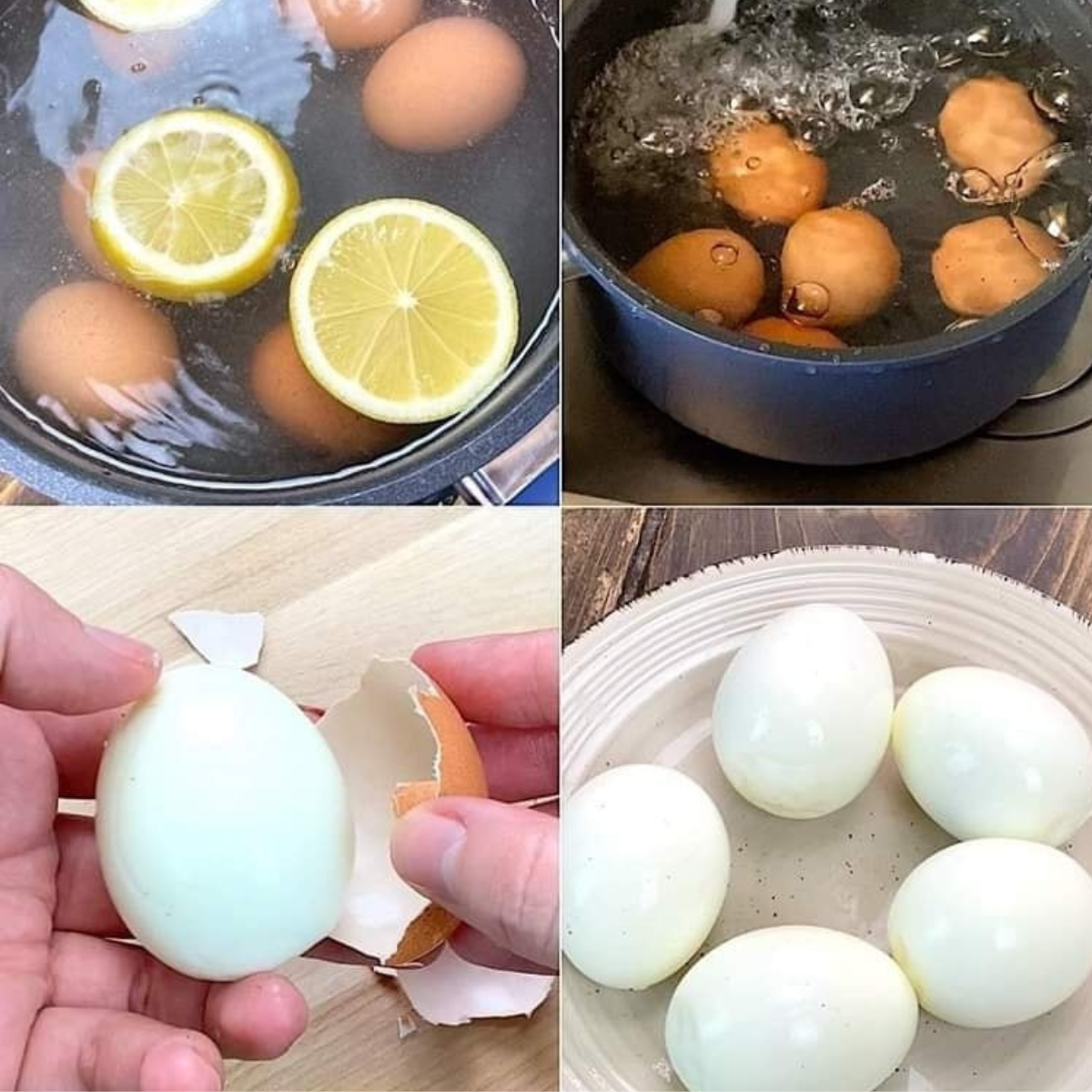 Add lemon juice while preparing the eggs