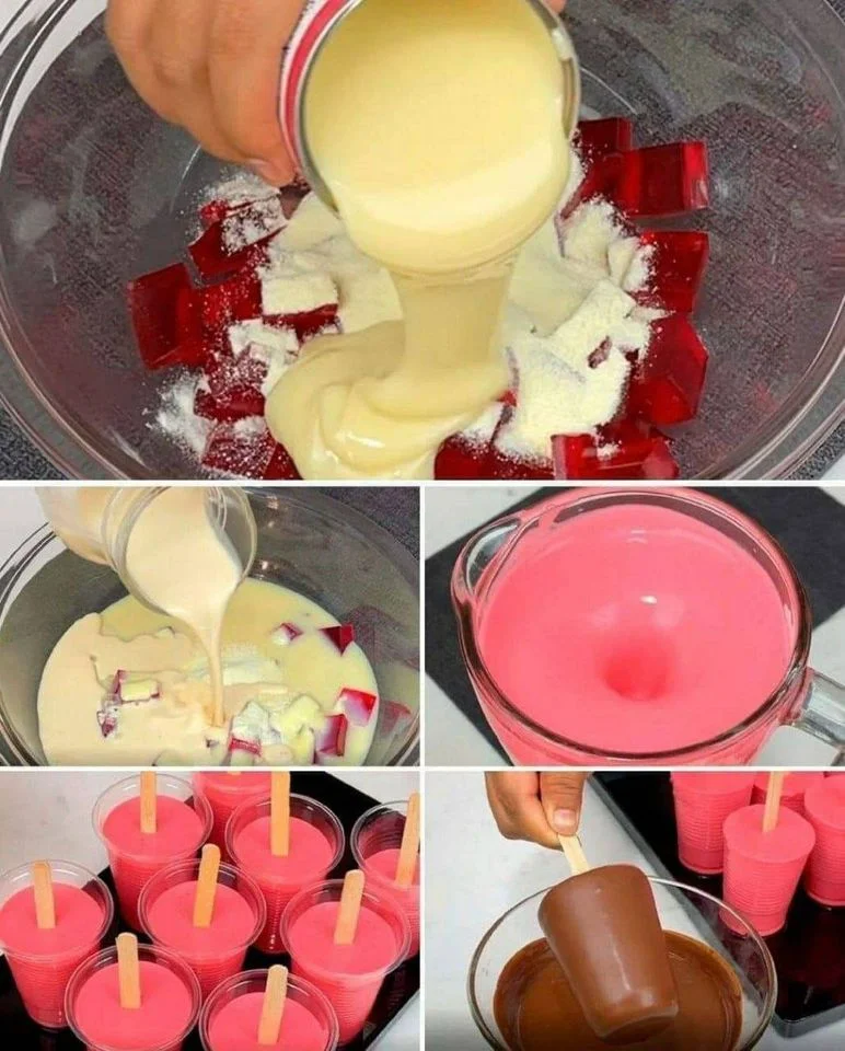 Ice cream with strawberries