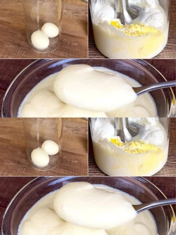 Mayonnaise with hard-boiled eggs (no raw eggs required!).