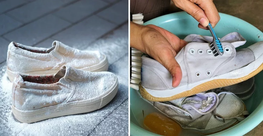 How To Clean White Linen Tennis Shoes With Cornstarch To Remove Yellow